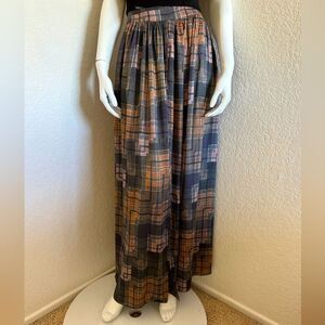 Anthropologie Sam & Lavi Maxi Skirt Patchwork Plaid Print Size S
